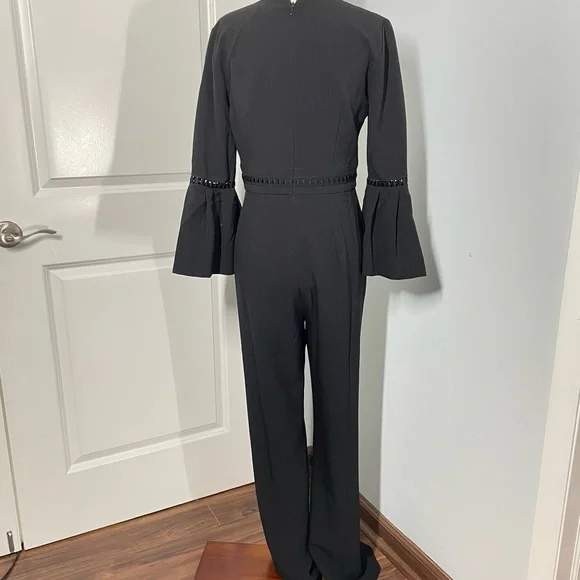 Eliza J Bell Sleeve Wide Leg Jumpsuit, Black size 6 - Picture 7 of 10